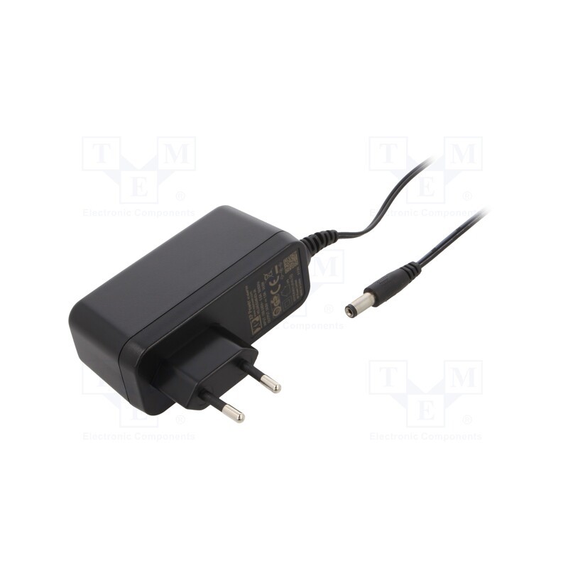 1 pcs x XP POWER - VEL24US240-EU-JA - Power supply: switched-mode, plug, 24VDC, 1A, 24W, Plug: EU, 85%