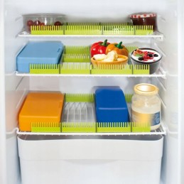 Organizer compartments for the fridge of a camper trailer