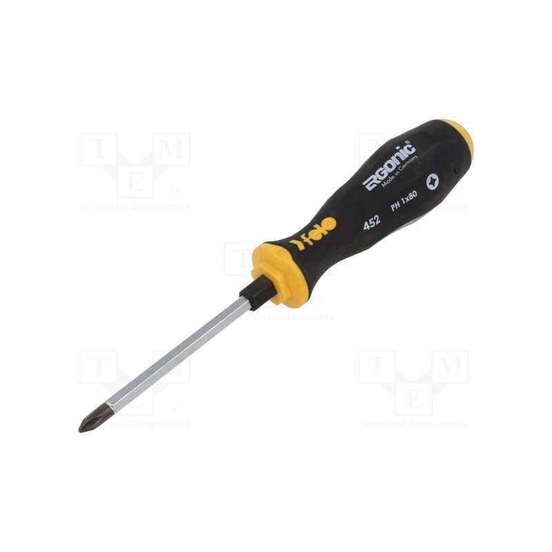 1 pcs x FELO - 452 102 40 - Screwdriver, Phillips, for impact, PH1, ERGONIC®, 80mm