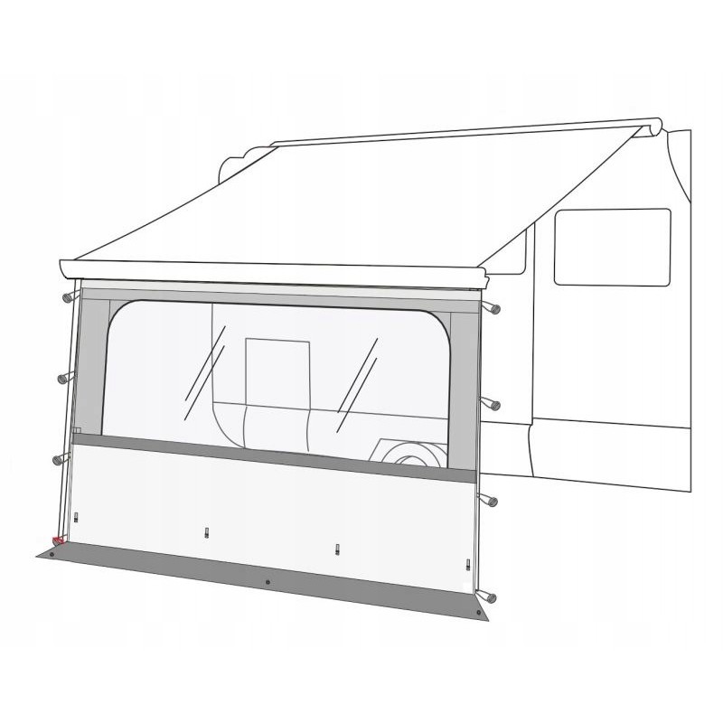 Front wall with a window for the Fiamma blocker awning