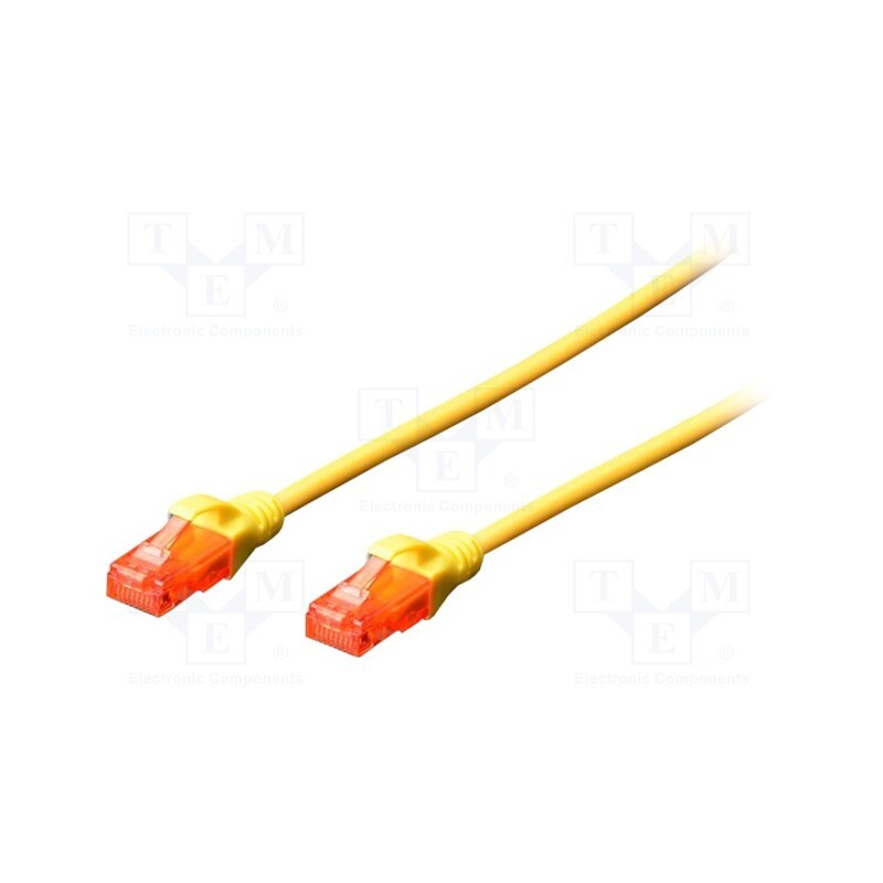 1 pcs x DIGITUS - DK-1512-100/Y - Patch cord, U/UTP, 5e, stranded, CCA, PVC, yellow, 10m, 26AWG