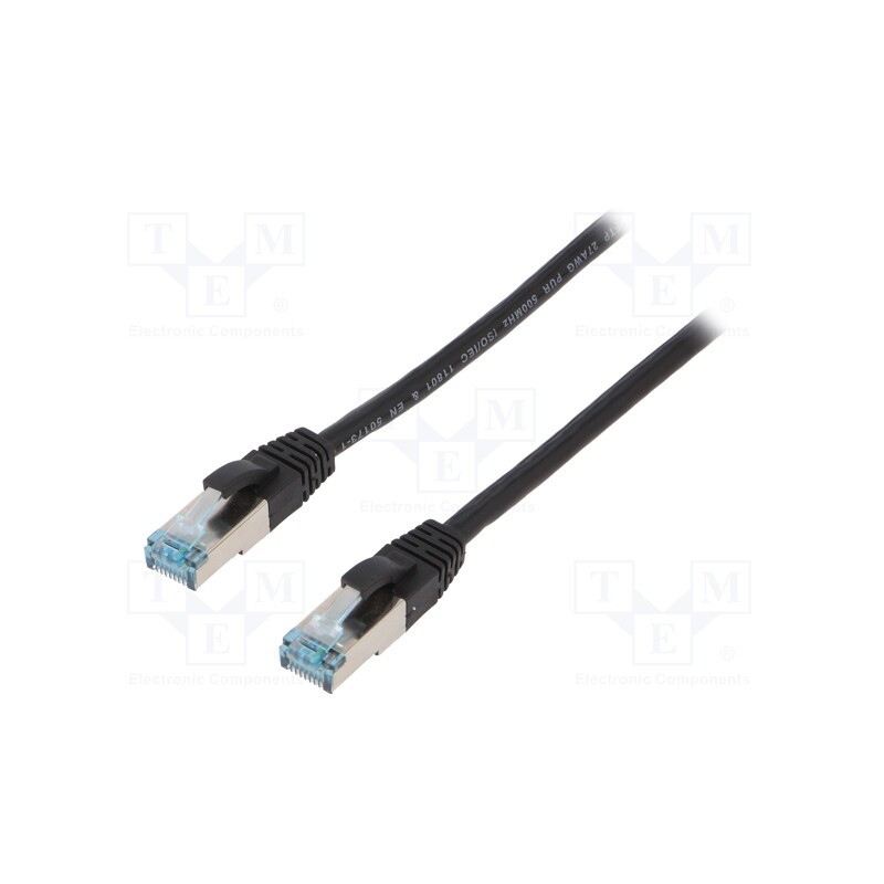 1 pcs x LOGILINK - CQ6055S - Patch cord, S/FTP, 6a, stranded, Cu, PUR, black, 2m, 27AWG, IP20