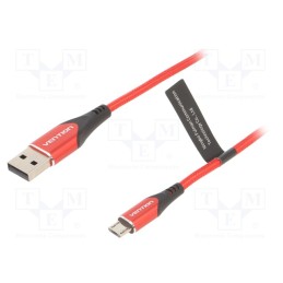 1 pcs x VENTION - COARH - Cable, USB 2.0, USB A plug,USB B micro plug, 2m, red, 480Mbps