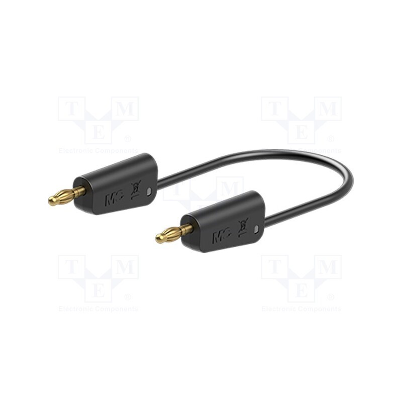 1 pcs x STu00c4UBLI - 64.1033-05021 - Test lead, 60VDC, 30VAC, 19A, banana plug 4mm,both sides, black