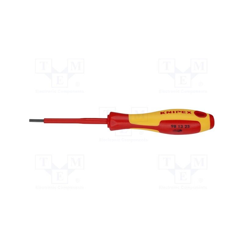 1 pcs x KNIPEX - 98 13 25 - Screwdriver, insulated, hex key, HEX 2,5mm, Blade length: 75mm