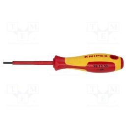 1 pcs x KNIPEX - 98 13 30 - Screwdriver, insulated, hex key, HEX 3mm, Blade length: 75mm