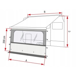 Front wall for the Blocker Pro 400 Fiamma awning
