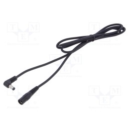 1 pcs x WEST POL - A21-C21-C100-150BK - Cable, 1x1mm2, DC 5,5/2,1 plug,DC 5,5/2,1 socket, angled, black