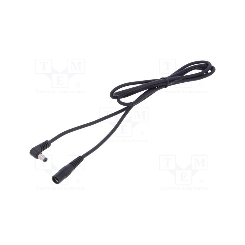 1 pcs x WEST POL - A21-C21-C100-150BK - Cable, 1x1mm2, DC 5,5/2,1 plug,DC 5,5/2,1 socket, angled, black