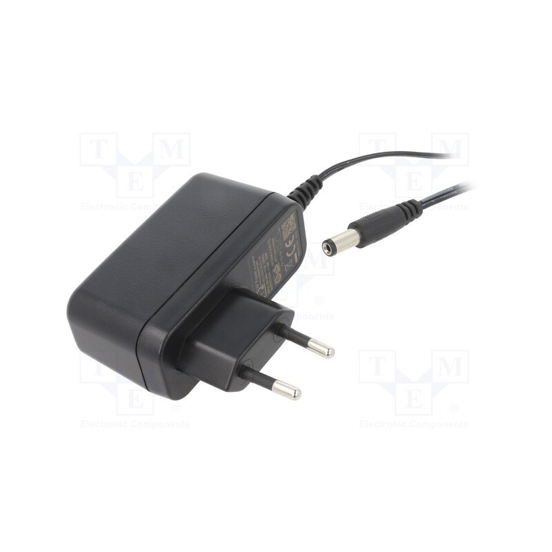 1 pcs x XP POWER - VEL12US120-EU-JA - Power supply: switched-mode, plug, 12VDC, 1A, 12W, Plug: EU, 83%
