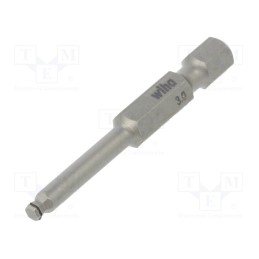 1 pcs x WIHA - 25739 - Screwdriver bit, hex key,spherical, HEX 3mm, Overall len: 50mm