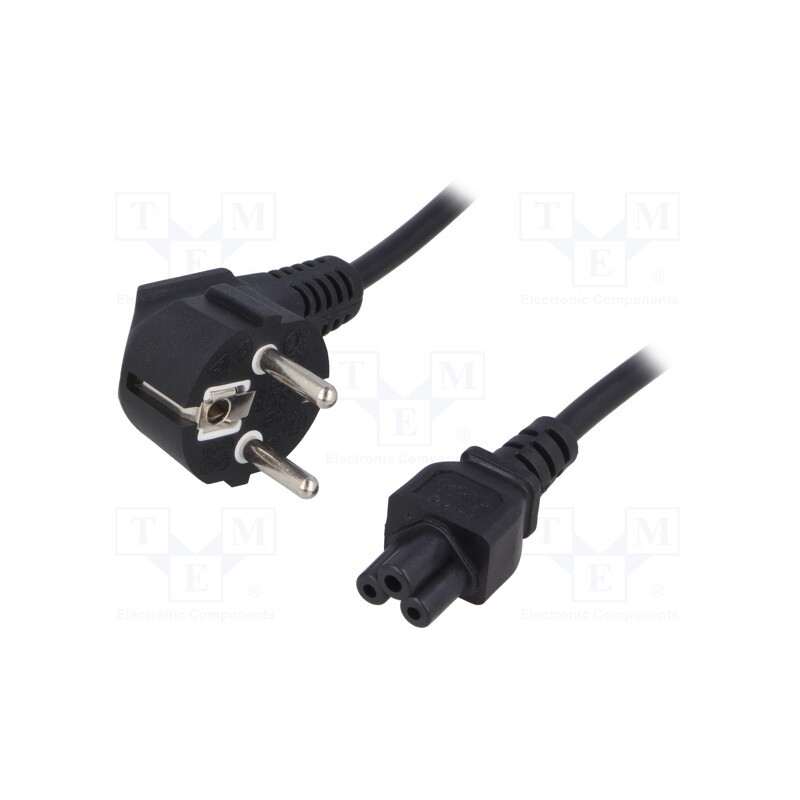1 pcs x QOLTEC - 50548 - Cable, 3x0.75mm2, CEE 7/7 (E/F) plug angled,IEC C5 female, 1.4m