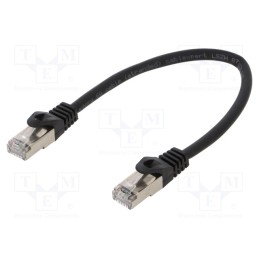 1 pcs x GEMBIRD - PP6A-LSZHCU-BK-0.25M - Patch cord, S/FTP, 6a, solid, Cu, LSZH, black, 0.25m, 27AWG