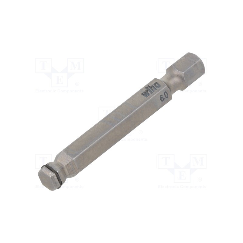 1 pcs x WIHA - 25742 - Screwdriver bit, hex key,spherical, HEX 6mm, Overall len: 50mm
