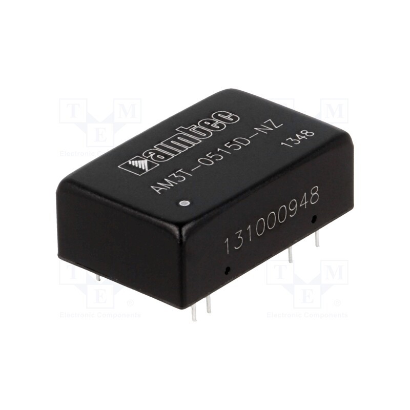 1 pcs x AIMTEC - AM3T-0515D-NZ - Converter: DC/DC, 3W, Uin: 4.5÷9V, Uout: 15VDC, Uout2: -15VDC, DIP24