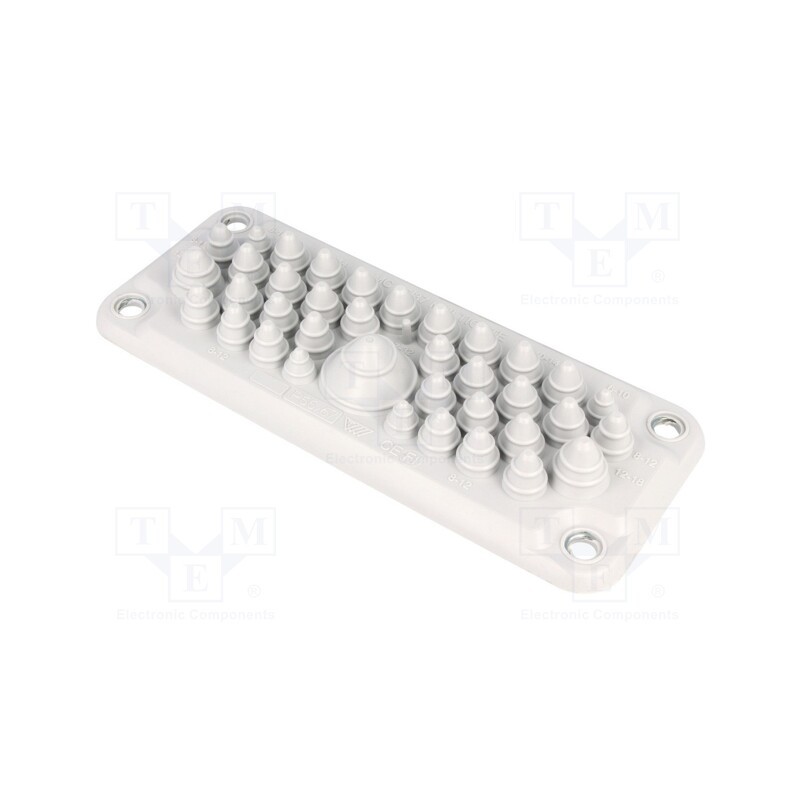 1 pcs x TRELLEBORG - 103589 - Multigate grommet, light grey, Holes no: 37, -40÷100°C, IP66,IP67