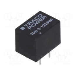 1 pcs x TRACO POWER - TDN 3-1223WI - Converter: DC/DC, 3W, Uin: 4.5÷18V, Uout: 15VDC, Uout2: -15VDC, DIP