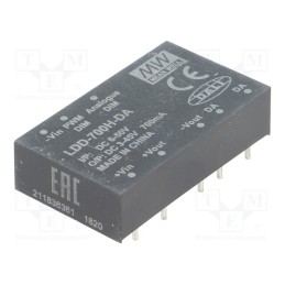 1 pcs x MEAN WELL - LDD-700H-DA - Converter: DC/DC, 31W, Uin: 6÷50V, Uout: 3÷45VDC, Iin: 550mA, THT