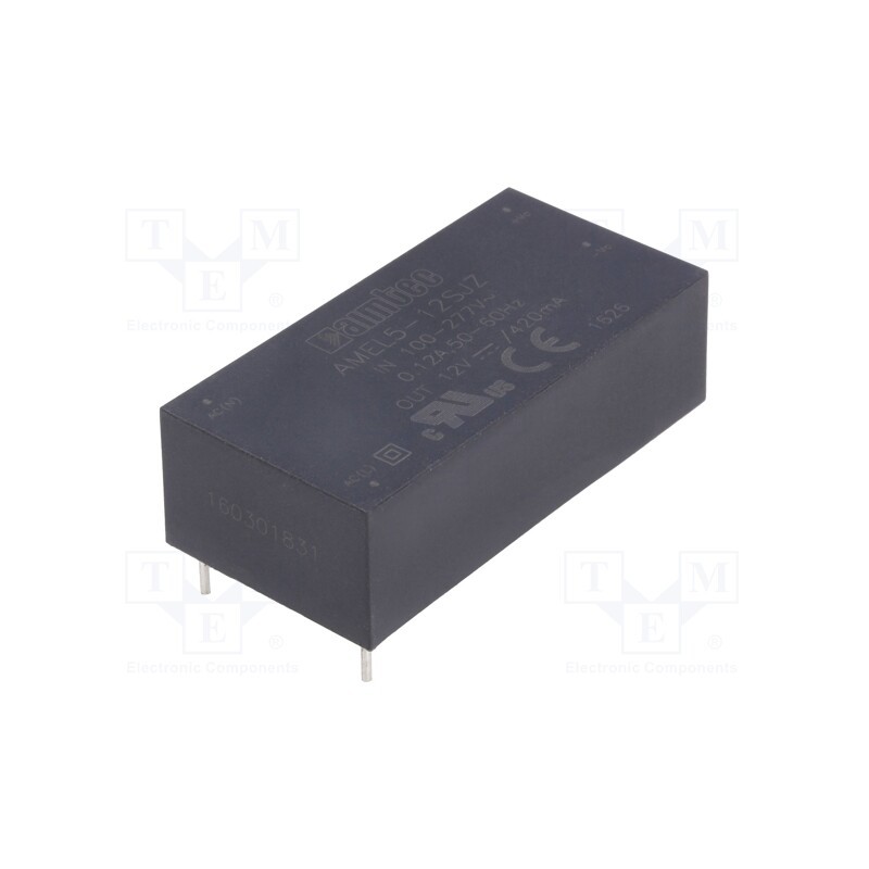 1 pcs x AIMTEC - AMEL5-12SJZ - Converter: AC/DC, 5W, 85÷305VAC, Usup: 100÷430VDC, Uout: 12VDC, 80%