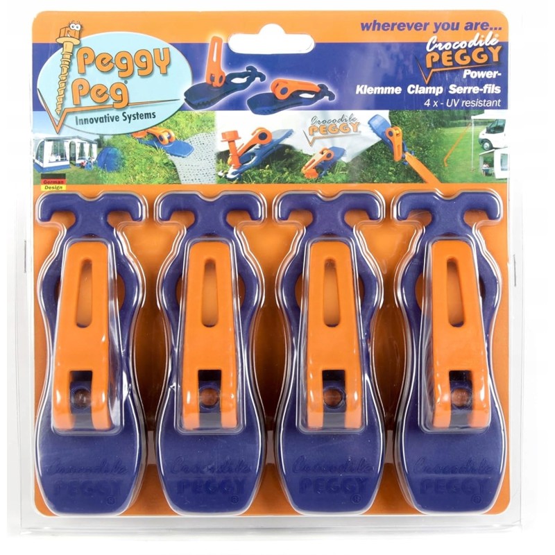 Peggy peg clamp set, crocodile peggy, 4 pcs