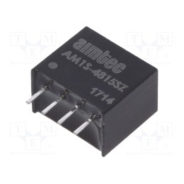 1 pcs x AIMTEC - AM1S-4815SZ - Converter: DC/DC, 1W, Uin: 43.2÷52.8V, Uout: 15VDC, Iout: 67mA, SIP4