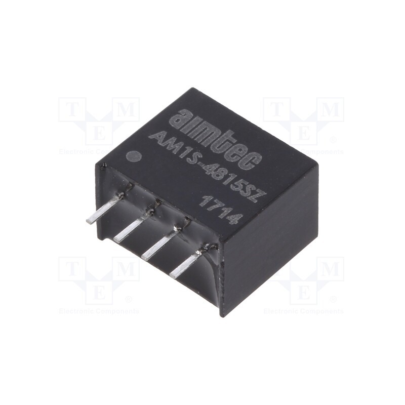 1 pcs x AIMTEC - AM1S-4815SZ - Converter: DC/DC, 1W, Uin: 43.2÷52.8V, Uout: 15VDC, Iout: 67mA, SIP4