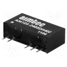 1 pcs x AIMTEC - AM1DS-2405DH40Z - Converter: DC/DC, 1W, Uin: 21.6÷26.4V, Uout: 5VDC, Uout2: -5VDC, SIP7