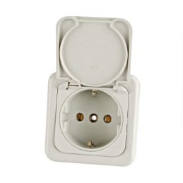 Internal electrical socket 230v 6x6 cm gray