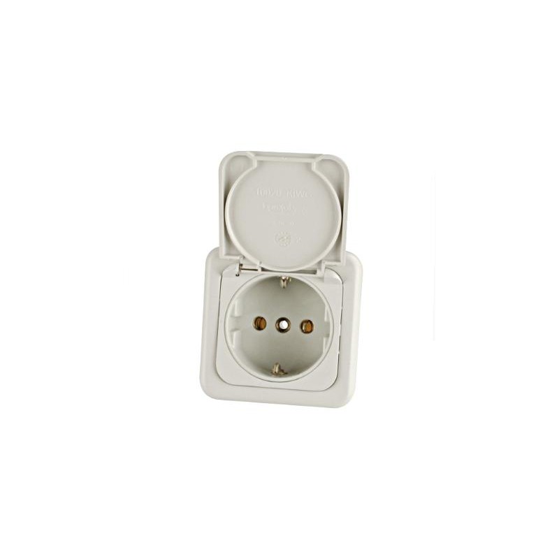 Internal electrical socket 230v 6x6 cm gray