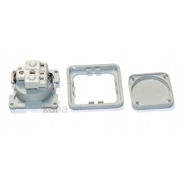 Internal electrical socket 230v 6x6 cm gray