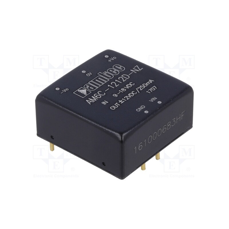 1 pcs x AIMTEC - AM6C-1212D-NZ - Converter: DC/DC, 6W, Uin: 9÷18V, Uout: 12VDC, Uout2: -12VDC, 1'x1'