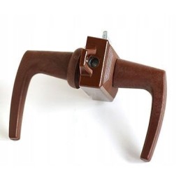 Lock for bathroom doors with brown handles