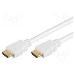 1 pcs x Goobay - 31894 - Cable, HDMI 1.4, HDMI plug,both sides, Len: 3m, white, Core: CCS