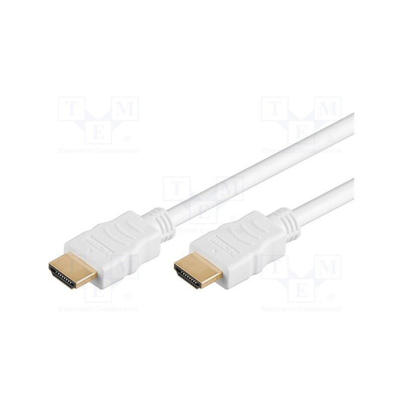 1 pcs x Goobay - 31894 - Cable, HDMI 1.4, HDMI plug,both sides, Len: 3m, white, Core: CCS