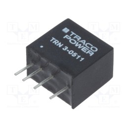 1 pcs x TRACO POWER - TRN 3-0511 - Converter: DC/DC, 3W, Uin: 4.5÷13.2V, Uout: 5VDC, Iout: 600mA, SIP