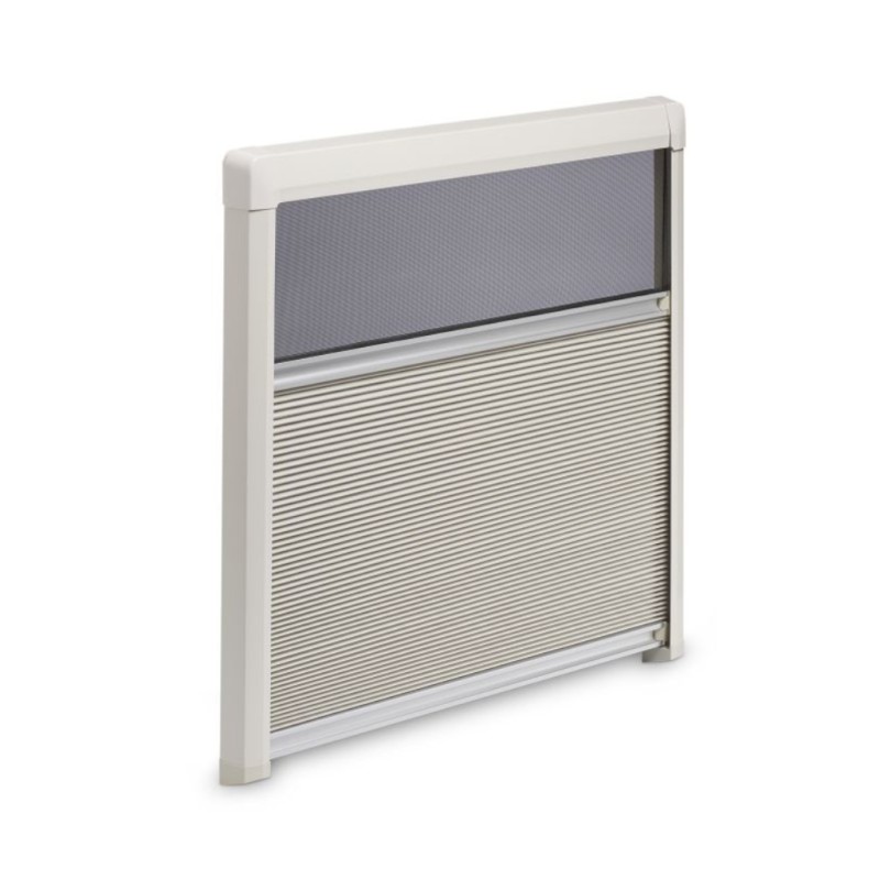 Blackout cassette roller blind with mosquito net 685x700