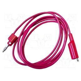 1 pcs x MUELLER ELECTRIC - BU-P1166-24-2 - Test lead, 10A, banana plug 4mm,aligator clip, Urated: 1kV, red