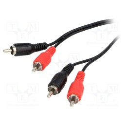 1 pcs x BQ CABLE - BQC-2RP2RP-1000 - Cable, RCA plug x2,both sides, 10m, black
