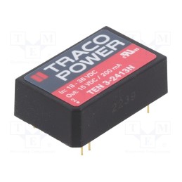 1 pcs x TRACO POWER - TEN 3-2413N - Converter: DC/DC, 3W, Uin: 18÷36V, Uout: 15VDC, Iout: 200mA, DIP24