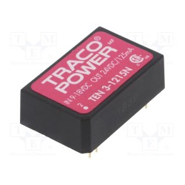 1 pcs x TRACO POWER - TEN 3-1215N - Converter: DC/DC, 3W, Uin: 9÷18V, Uout: 24VDC, Iout: 125mA, DIP24