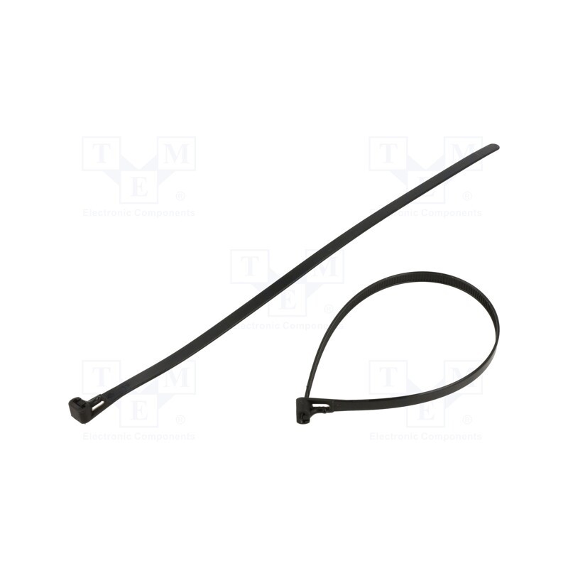 1 pcg x QOLTEC - 52231 - Cable tie, multi use, L: 300mm, W: 7.2mm, polyamide, black, 100pcs.