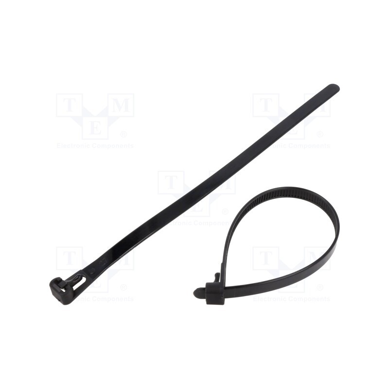 1 pcg x QOLTEC - 52227 - Cable tie, multi use, L: 200mm, W: 7.2mm, polyamide, black, 100pcs.