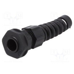 1 pcg x ALPHA WIRE - PPS7 BK080 - Cable gland, with strain relief, PG7, IP66,IP68, polyamide, black
