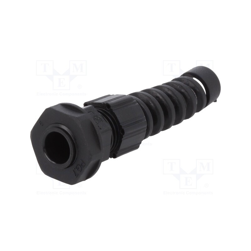 1 pcg x ALPHA WIRE - PPS7 BK080 - Cable gland, with strain relief, PG7, IP66,IP68, polyamide, black