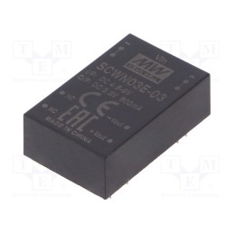 1 pcs x MEAN WELL - SCWN03E-03 - Converter: DC/DC, 3W, Uin: 4.5÷9V, Uout: 3.3VDC, Iout: 600mA, DIP24
