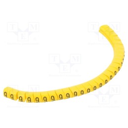 1 pcg x PARTEX - PA-10003PV40.9 - Markers, Marking: 9, 2.5÷5mm, PVC, yellow, -30÷60°C, leaded, PA-1