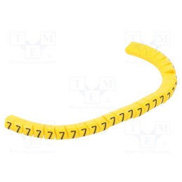 1 pcg x PARTEX - PA-10003PV40.7 - Markers, Marking: 7, 2.5÷5mm, PVC, yellow, -30÷60°C, leaded, PA-1