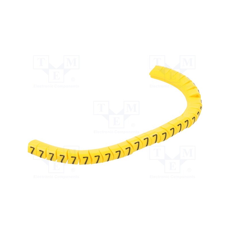 1 pcg x PARTEX - PA-10003PV40.7 - Markers, Marking: 7, 2.5÷5mm, PVC, yellow, -30÷60°C, leaded, PA-1