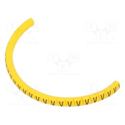 1 pcg x PARTEX - PA-02003PV40.V - Markers, Marking: V, 1.3÷3mm, PVC, yellow, -30÷60°C, leaded, PA-02