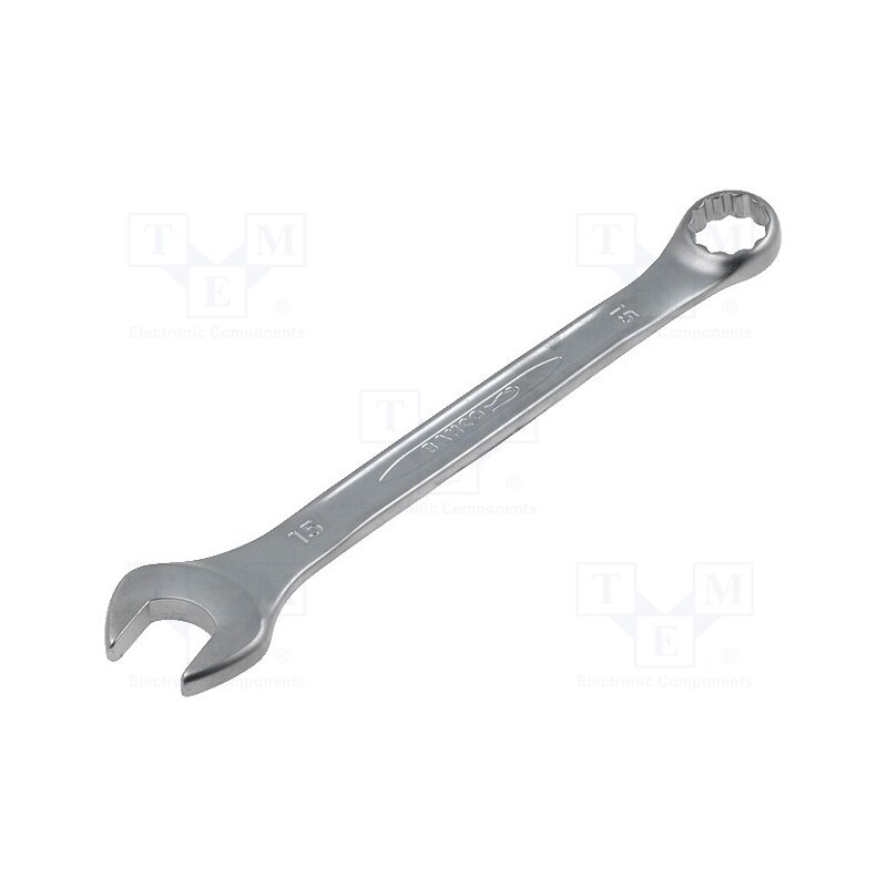 1 pcs x BAHCO - 111M-15 - Wrench, combination spanner, 15mm, Overall len: 185mm, steel